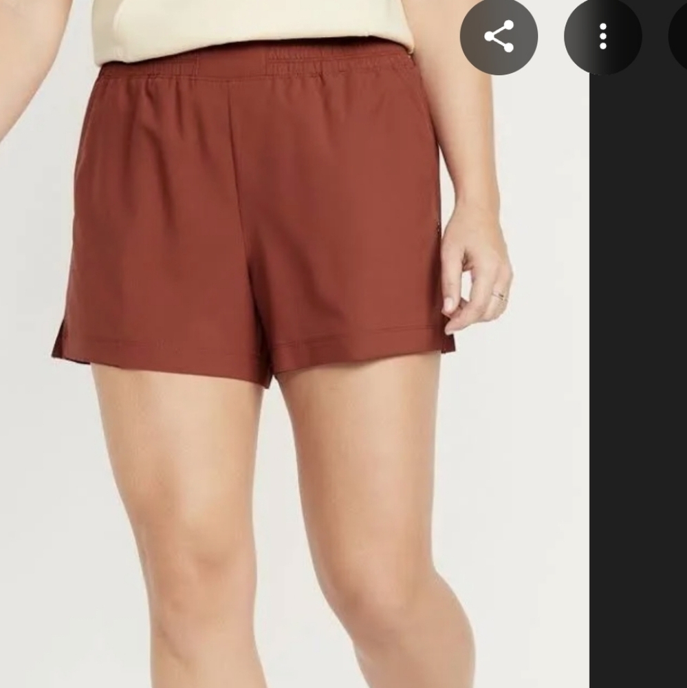 Old Navy, High-Waisted StretchTech Shorts - 4-inch,Burnt Orange, Stretchtech, XL